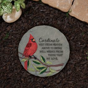 "Cardinals Visit" Beadworks™ Garden Stone