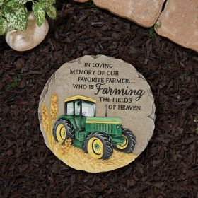 "Farming the Fields" Beadwork Garden Stone