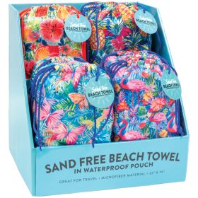 12 Piece Travel Beach Towel Assortment W/Display