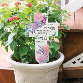 "Wings Were Ready" Cross Garden Stake