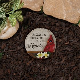 "Hearts" Cardinal Memorial Mini Garden Stone
