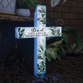 "Dad" Solar Cross Stake