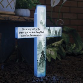 "Day Goes By" Solar Cross Stake