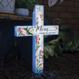 "Mom" Solar Cross Stake
