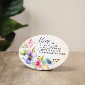 "Mom" Oval Easel Plaque