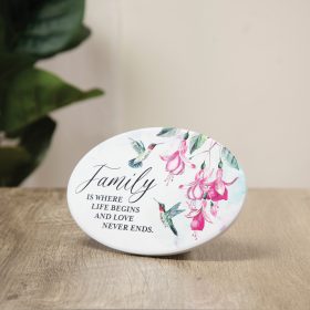 "Family" Oval Easel Plaque
