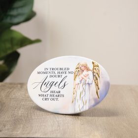 "Angels" Oval Easel Plaque