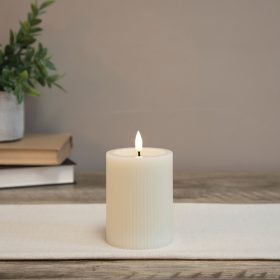 Cream Ribbled Candle