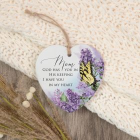 "Mom In His Keeping" Heart Ornament