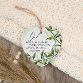 "Dad In Our Hearts" Heart Ornament