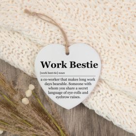 "Work Bestie" Heart Ornament