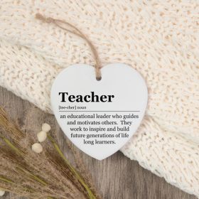 "Teacher" Heart Ornament