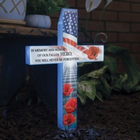 "Hero" Solar Cross Stake