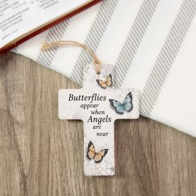 Butterflies Appear - Cross Ornament