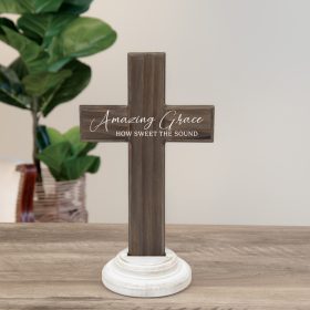 Amazing Grace - Wood Composite Cross