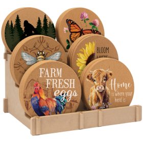 24 piece Nature Cork trivet assortment with Display