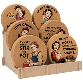 24 piece Humor Cork trivet assortment with Display