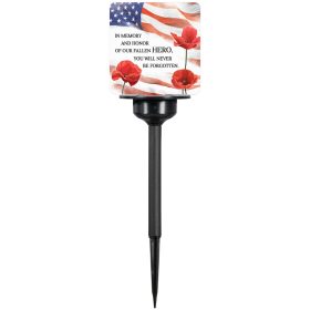 "Fallen Hero" Square Solar Stake