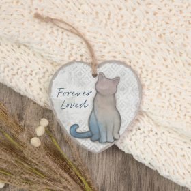 "Forever Loved Cat" Heart Ornament
