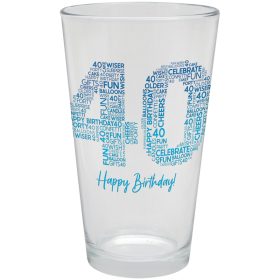 40th Birthday 16 Ounce Pint Glass