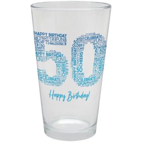 50th Birthday 16 Ounce Pint Glass