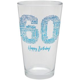 60th Birthday 16 Ounce Pint Glass