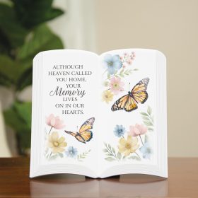 "In Our Hearts" Book Easel Plaque