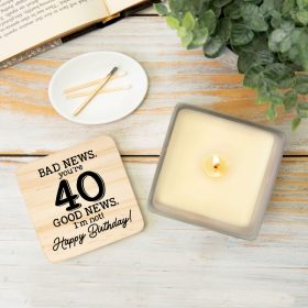 "40th Birthday" Square Candle