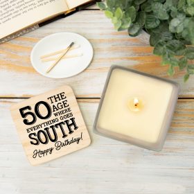 "50th Birthday" Square Candle
