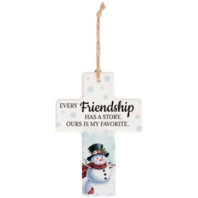 "Friendship" Christmas Cross Ornament