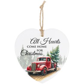 "Christmas Truck" Heart Ornament