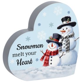 "Snowman Melt your Heart" Heart Sitter