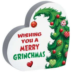 "Merry Grinchmas" Heart Sitter