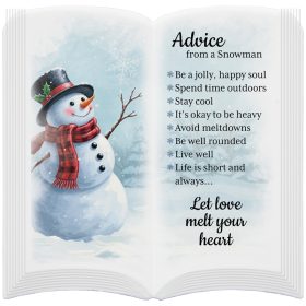 "Snowman Advice" Book Easel Plaque