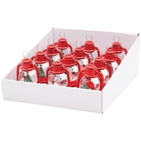 12 Piece LED Snow Globe Ornaments" with Display