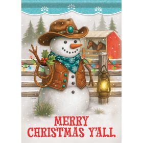"Cowboy Snowman Garden Durasoft™ Flag - Garden 12.5 x 18