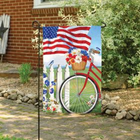 Patriotic Bike Dura Soft™ Garden Flag - Garden 12.5 x 18