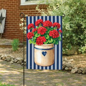 Geranium Crock Dura Soft™ Garden Flag - Garden 12.5 x 18