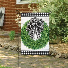 Gingham Wreath Dura Soft™ Garden Flag - Garden 12.5 x 18