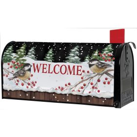 "Chickadee Wreath" Mailbox Cover