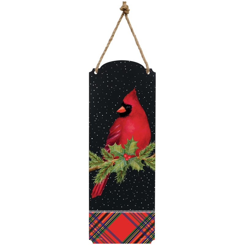 "Snow Cardinal" Metal Wall Décor