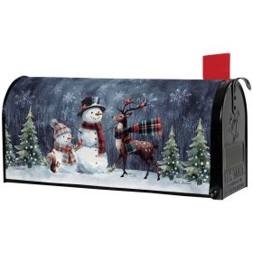 "Woodland Snowman" Mailbox Cover