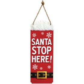 "Santa Stop Here" Metal Wall Décor