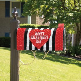 Valentine Stripe Heart Mailbox Cover