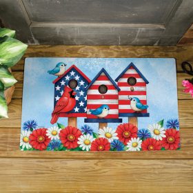 USA Flag Birdhouses Mat