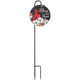 "Cardinal & Dogwoods" 18" Picture Perfect Stake