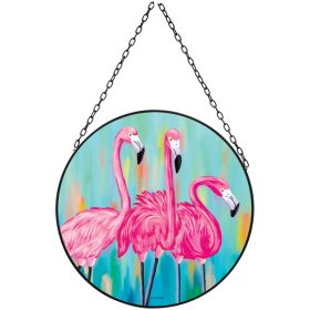 "Flamingo Paradise" Suncatcher