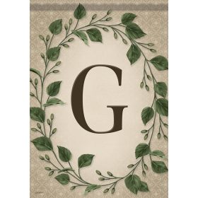 "G" Classic Wreath Monogram Dura Soft™ Garden Flag