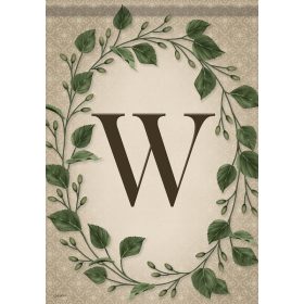 "W" Classic Wreath Monogram Dura Soft™ Garden Flag