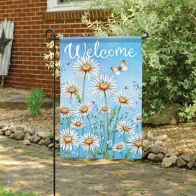"Daisies Welcome" Dura Soft™ Flag - Garden 13 x 18